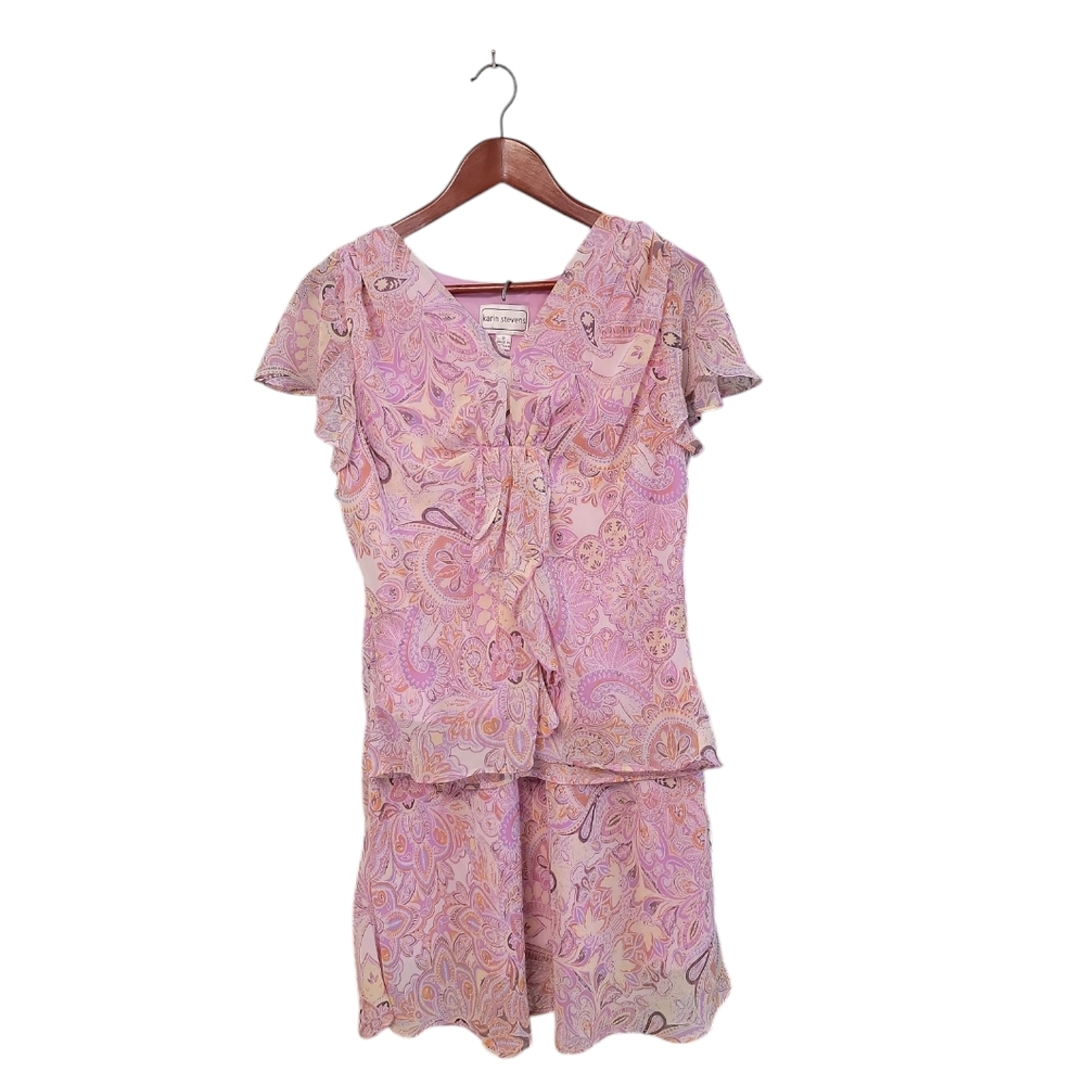 Vintage Karen Stevens Y2K Paisley 90's Ruffle Clueless Skirt Set Size‎ 12